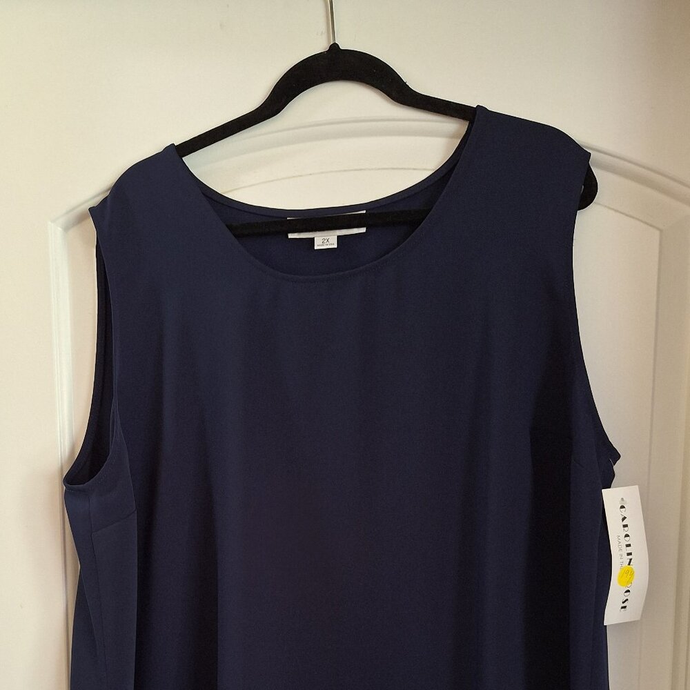 CAROLINE ROSE – Size 2X- Navy Tank Top